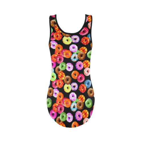 Colorful Yummy DONUTS pattern Vest One Piece Swimsuit (Model S04)