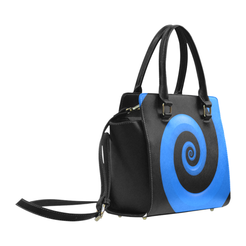 Blue/Black Spiral Classic Shoulder Handbag (Model 1653)