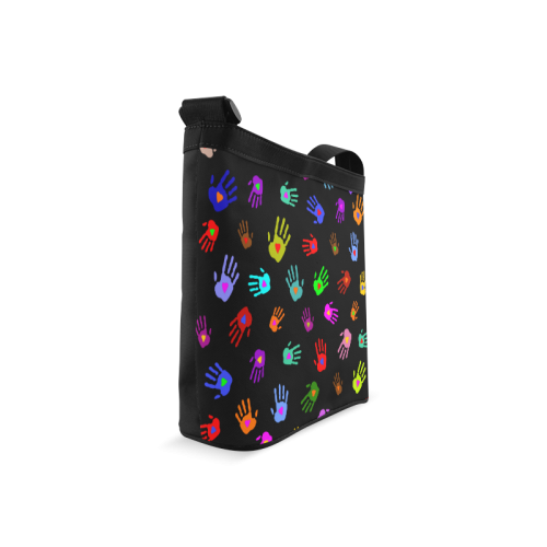 Multicolored HANDS with HEARTS love pattern Crossbody Bags (Model 1613)