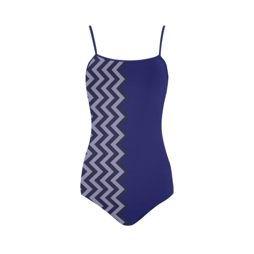 Chevron ZigZag black & white transparent Strap Swimsuit ( Model S05)
