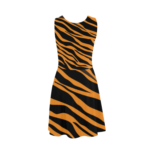 Orange Zebra Stripes Atalanta Sundress (Model D04)