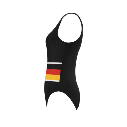 German Flag Colors stripes Vest One Piece Swimsuit (Model S04)