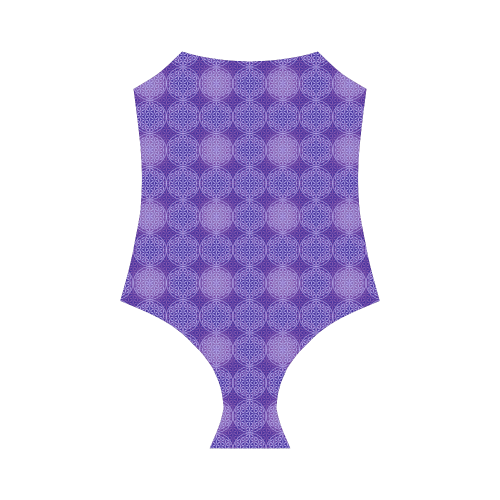 FLOWER OF LIFE stamp pattern purple violet Strap Swimsuit ( Model S05)