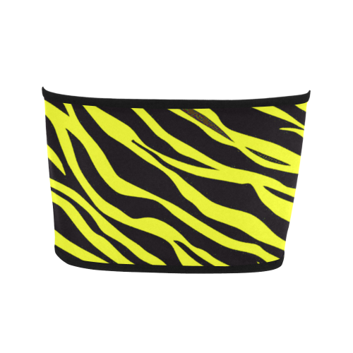 Neon Yellow Zebra Stripes Bandeau Top