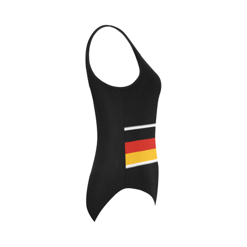 German Flag Colors stripes Vest One Piece Swimsuit (Model S04)