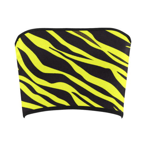 Neon Yellow Zebra Stripes Bandeau Top