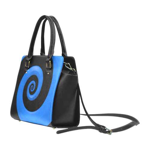Blue/Black Spiral Classic Shoulder Handbag (Model 1653)