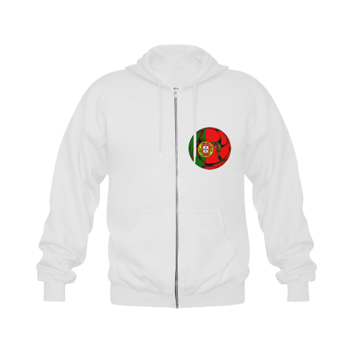 The Flag of Portugal Gildan Full Zip Hooded Sweatshirt (Model H02)