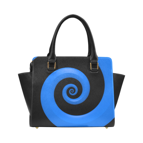 Blue/Black Spiral Classic Shoulder Handbag (Model 1653)