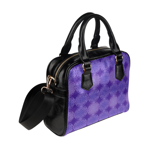FLOWER OF LIFE stamp pattern purple violet Shoulder Handbag (Model 1634)