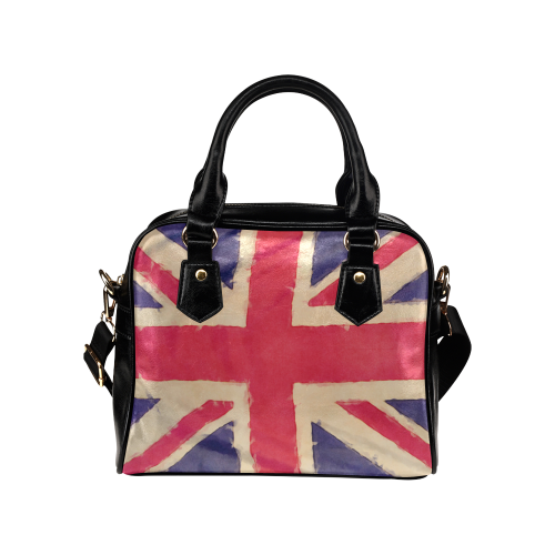 British UNION JACK flag grunge style Shoulder Handbag (Model 1634)