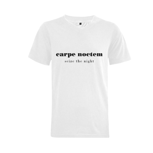 Carpe Noctem Seize the Night Men's V-Neck T-shirt  Big Size(USA Size) (Model T10)