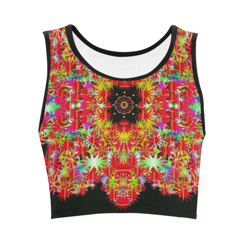 Silent Night over Earth and land of peace Women's Crop Top (Model T42)