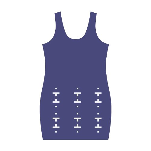 Folk Blue Islandic Dress Medea Vest Dress (Model D06)