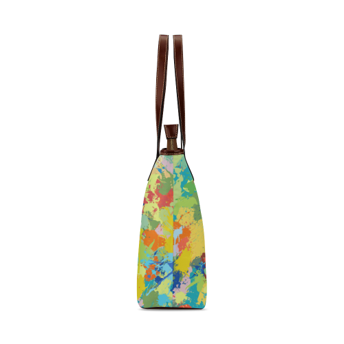 Lovely Cat Colorful Splash Complet Shoulder Tote Bag (Model 1646)