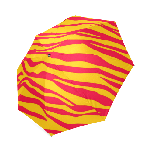 Red On Orange Zebra Stripes Foldable Umbrella (Model U01)