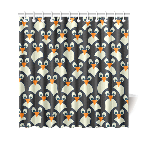 Penguin Pile-Up Shower Curtain 69"x70"