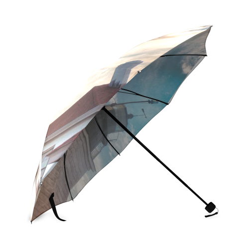 Rhode island lighthouse umbrella Foldable Umbrella (Model U01)