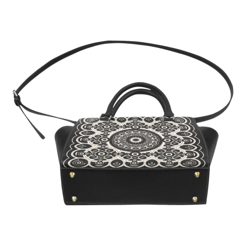 Black Lace Classic Shoulder Handbag (Model 1653)