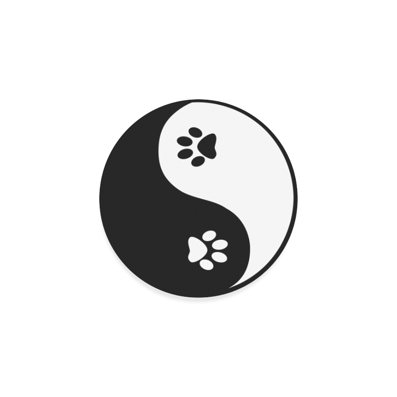 klog job Indflydelsesrig Cute Paw Yin Yang Round Coaster | ID: D395402
