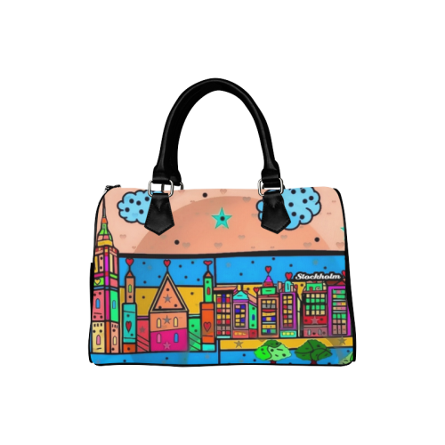 Stockholm Popart by Nico Bielow Boston Handbag (Model 1621)