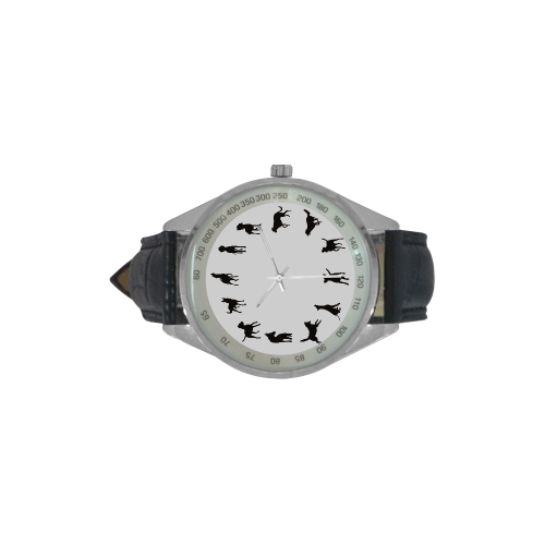 Conceptual Novelty Dog O'Clock Men's Leather Strap Analog Watch(Model 209)