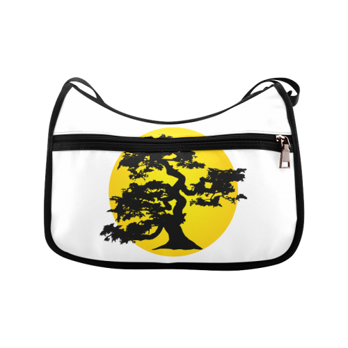 Bonsai Tree Silhouette Sun Crossbody Bags (Model 1616)