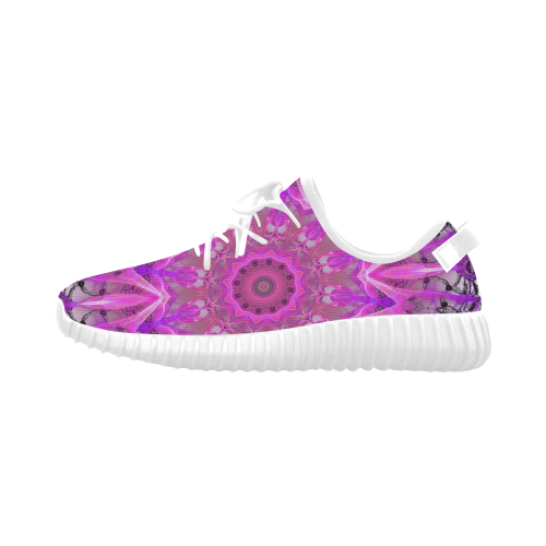 Lavender Lace Abstract Pink Light Love Lattice Grus Women's Breathable Woven Running Shoes (Model 022)