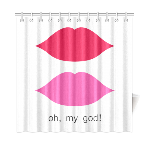 Colorful Lips "Oh, my God!" Shower Curtain 72"x72"