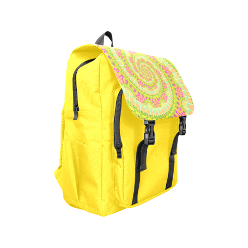 FLOWER POWER SPIRAL SUNNY orange green yellow Casual Shoulders Backpack (Model 1623)