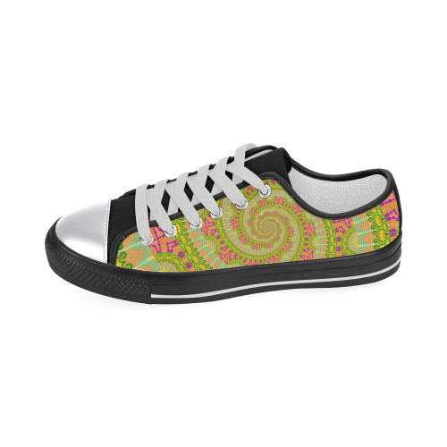 FLOWER POWER SPIRAL SUNNY orange green yellow Women's Classic Canvas Shoes (Model 018)