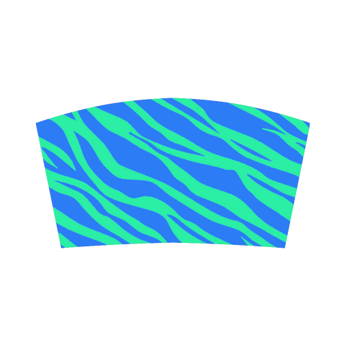 Green On Blue Zebra Stripes Bandeau Top