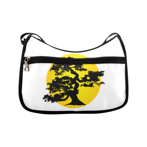 Bonsai Tree Silhouette Sun Crossbody Bags (Model 1616)