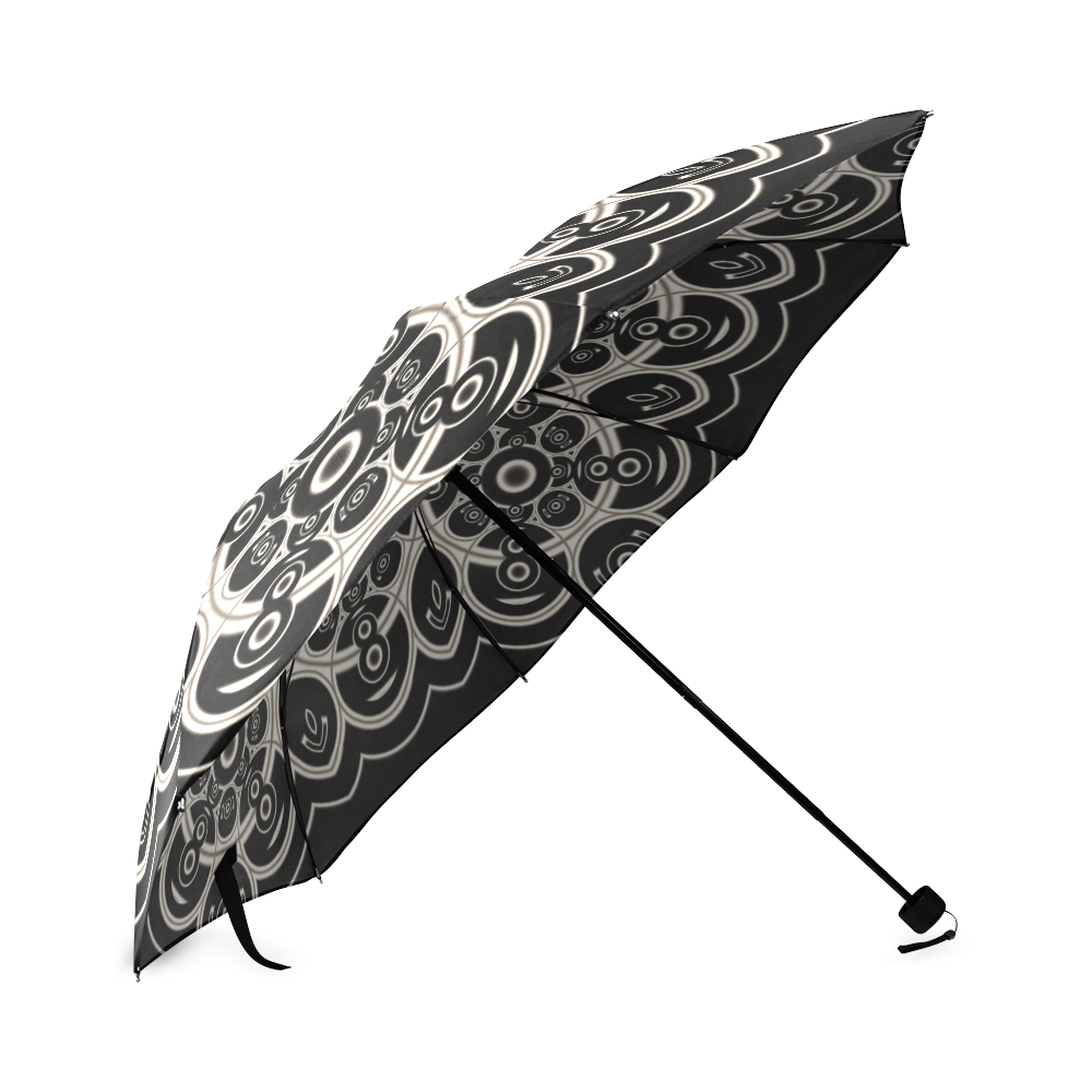 Black Lace Foldable Umbrella (Model U01) ID D394118