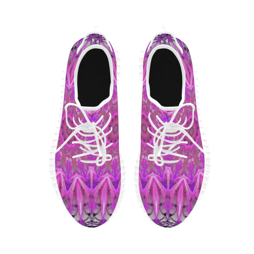Lavender Lace Abstract Pink Light Love Lattice Grus Women's Breathable Woven Running Shoes (Model 022)