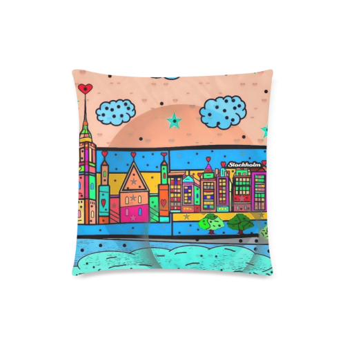 Stockholm Popart by Nico Bielow Custom Zippered Pillow Case 18"x18"(Twin Sides)