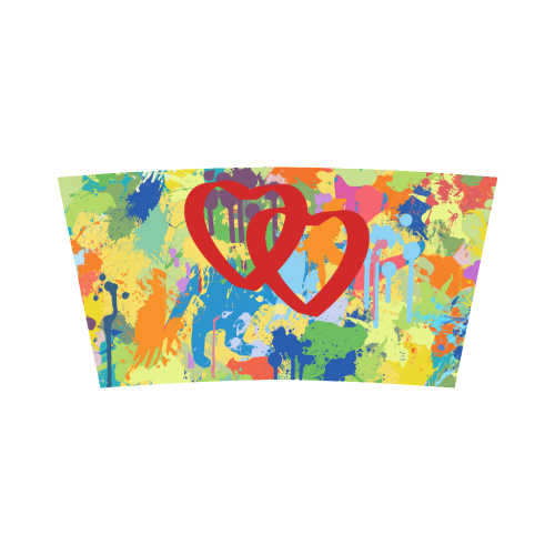 Love Hearts Colorful Splash Design Bandeau Top