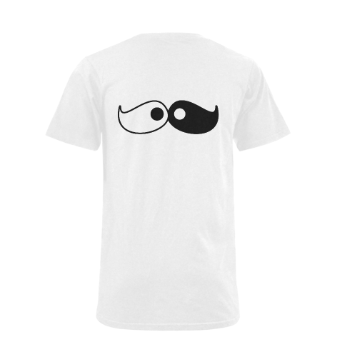 Hipster Yin Yang Moustache Men's V-Neck T-shirt (USA Size) (Model T10)