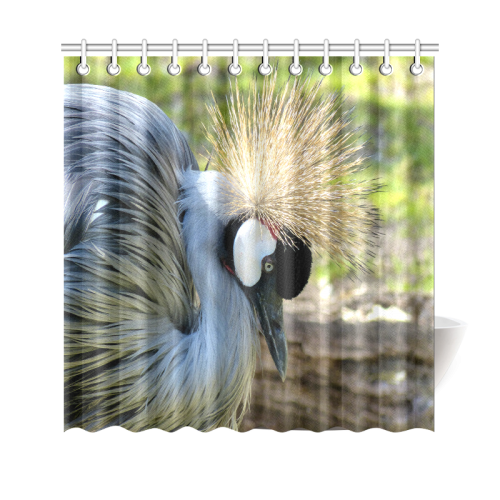 Grey Crowned Crane Shower Curtain 69"x70"