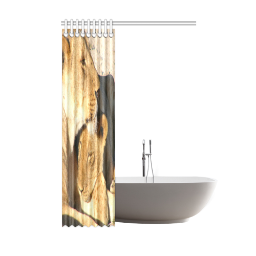 Lion And Cub Love Shower Curtain 48"x72"