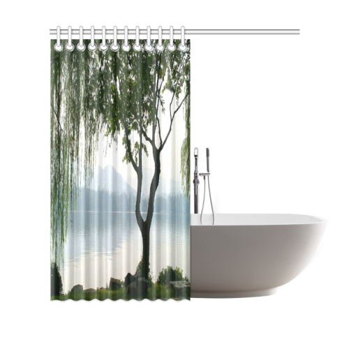 Weeping Willow Mountian View Shower Curtain 69"x70"