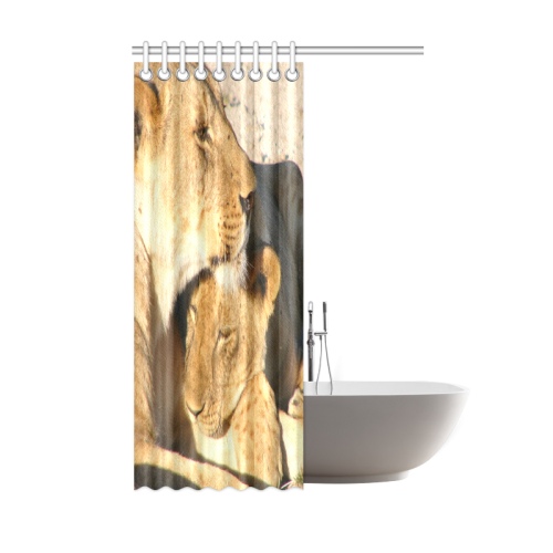 Lion And Cub Love Shower Curtain 48"x72"