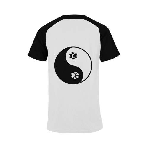 Cute Paws Yin Yang Men's Raglan T-shirt (USA Size) (Model T11)