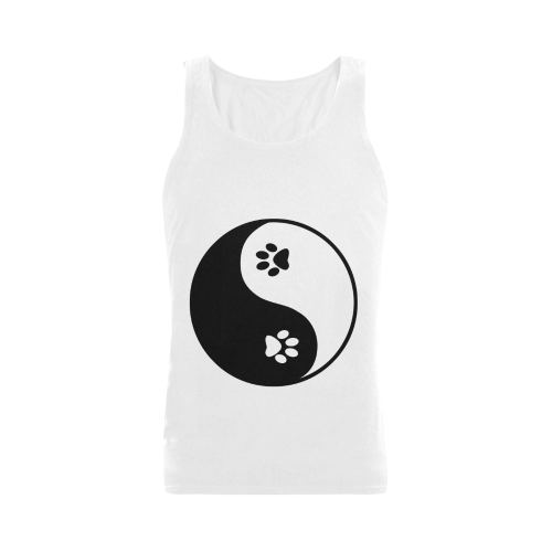 Cute Paws Yin Yang Men's Shoulder-Free Tank Top (Model T33)