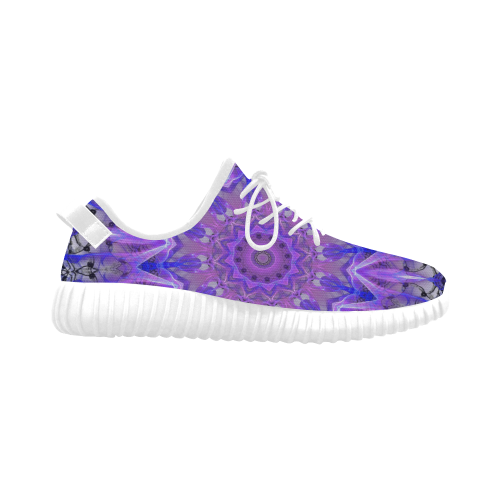 Abstract Plum Ice Crystal Palace Lattice Lace Grus Women's Breathable Woven Running Shoes (Model 022)