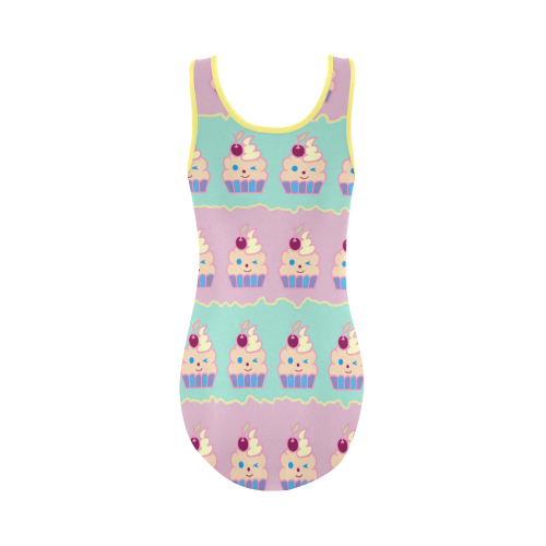 Cupcakes Vest One Piece Swimsuit (Model S04)