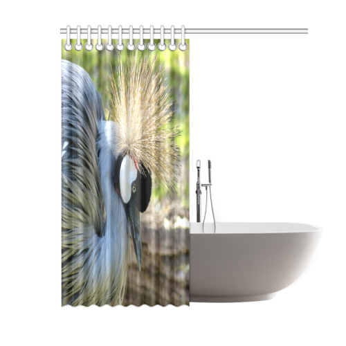 Grey Crowned Crane Shower Curtain 60"x72"