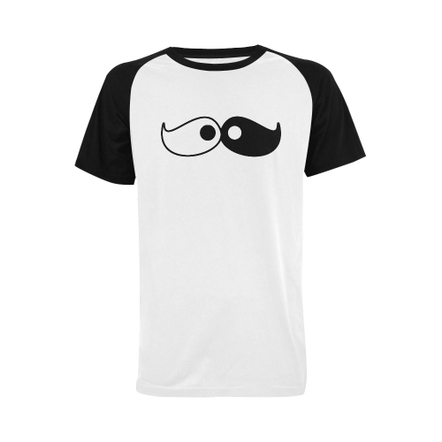 Hipster Yin Yang Moustache Men's Raglan T-shirt Big Size (USA Size) (Model T11)