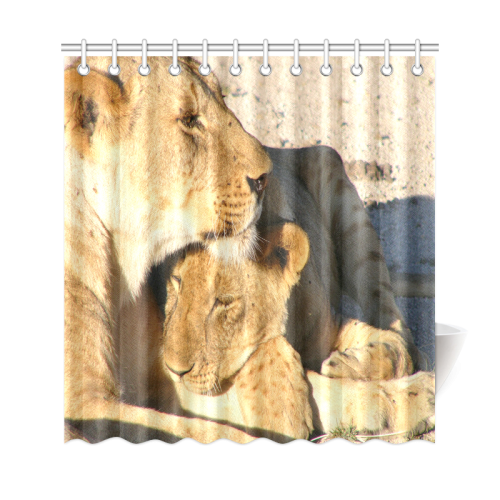 Lion And Cub Love Shower Curtain 69"x72"