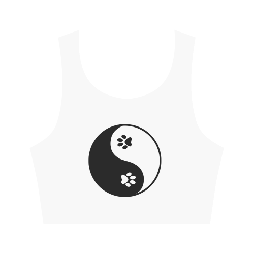 Cute Paw Yin Yang Women's Crop Top (Model T42)